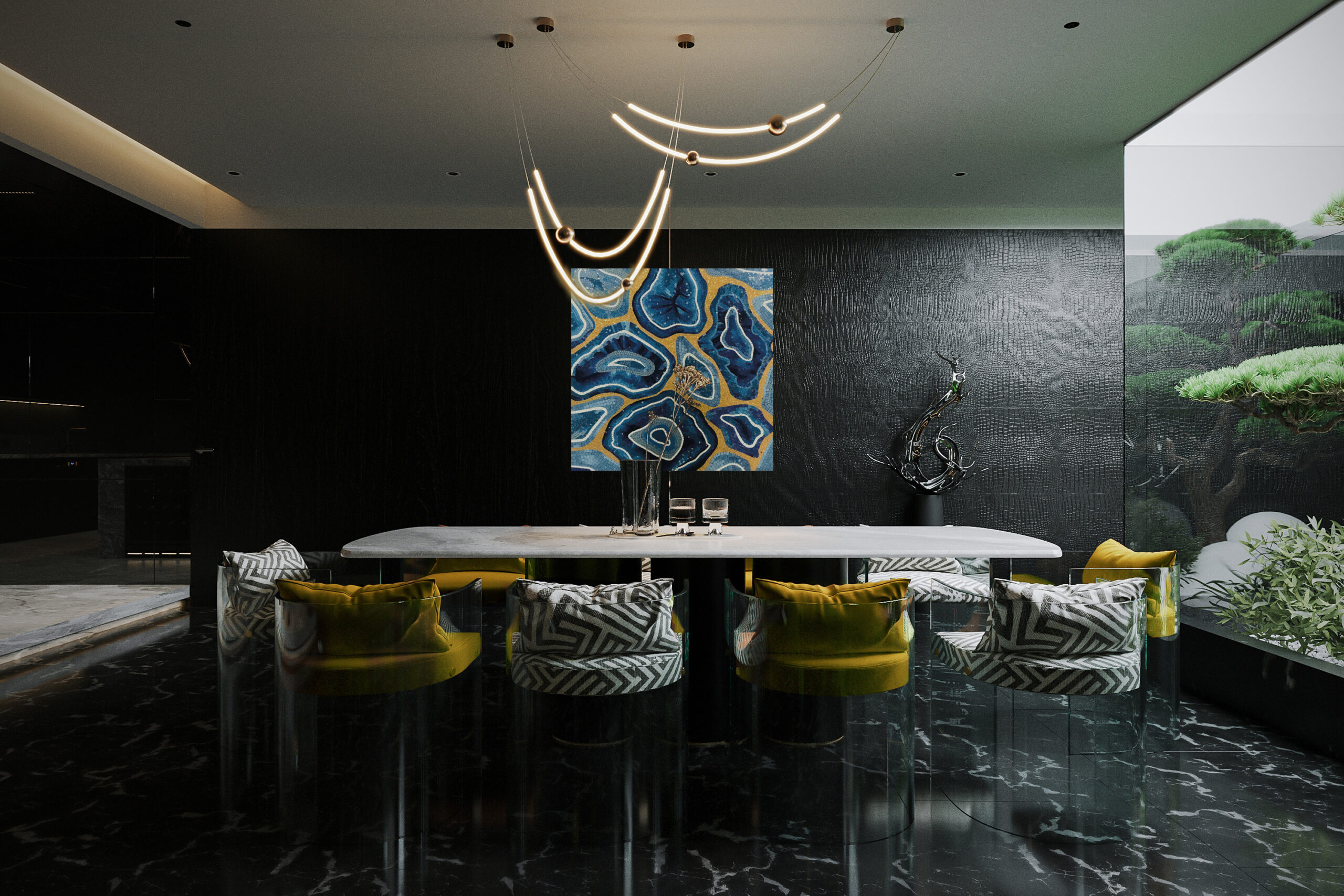 Blue Agate - 110x110 cm