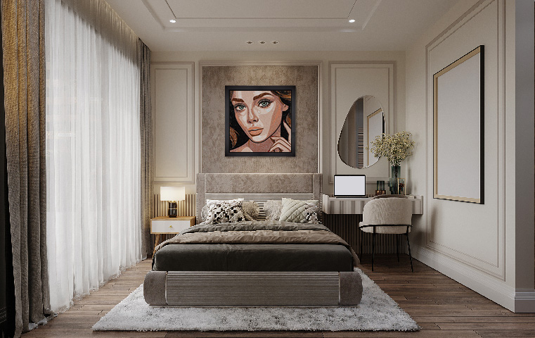 Brunette Girl - 58x58 cm