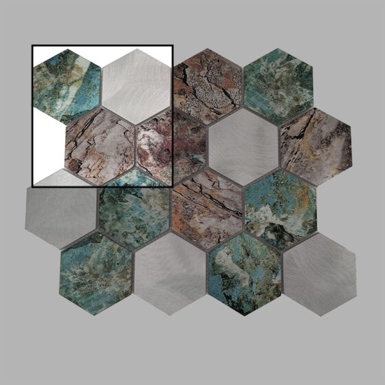 Sample Allumi Hexagon Patina 73