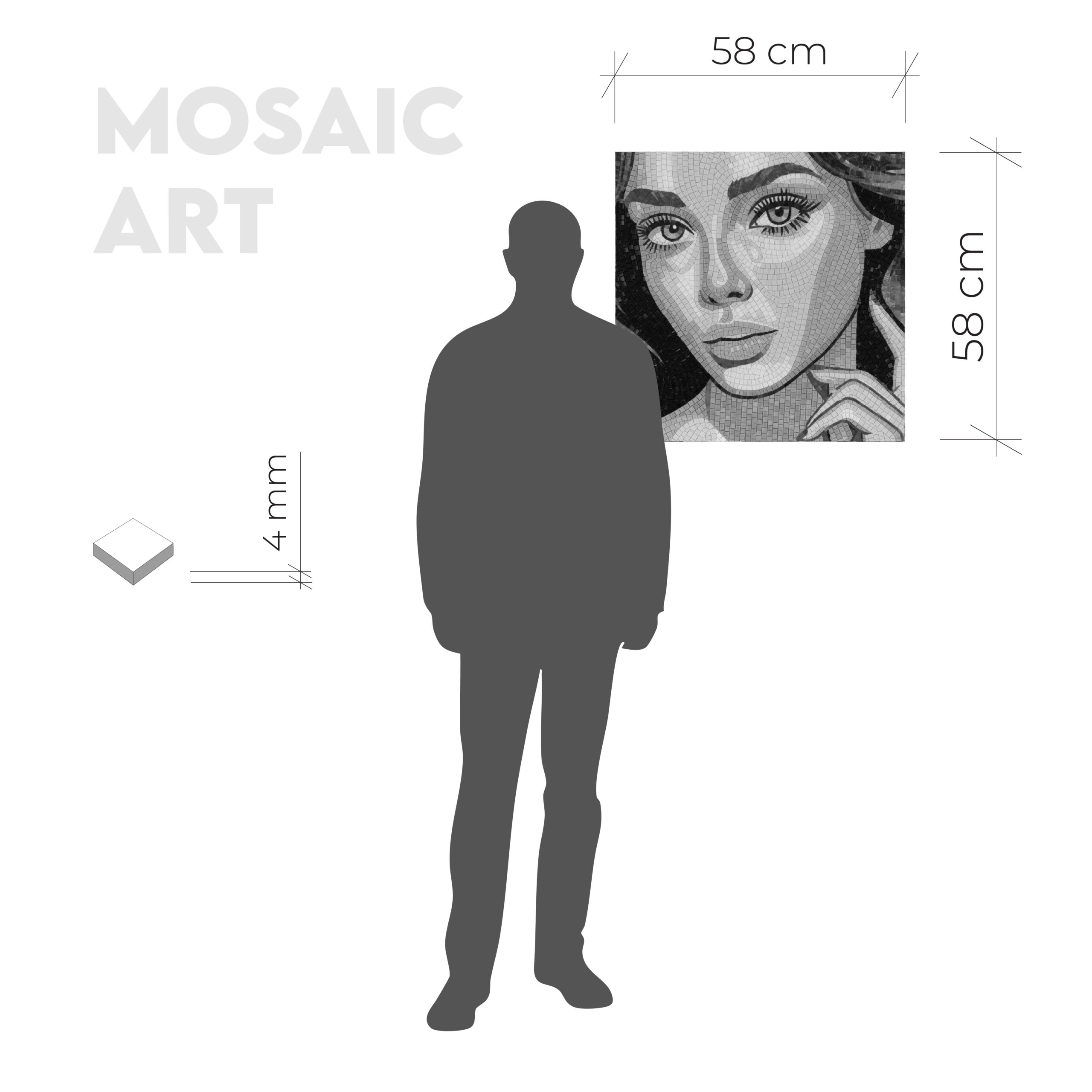 Brunette Girl - 58x58 cm